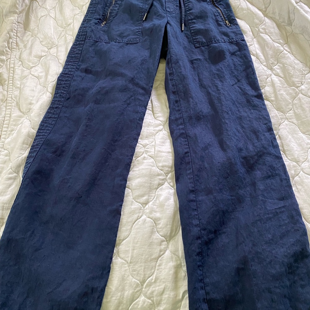 ATHLETA  Cabo Linen Textured Wide Leg Pant